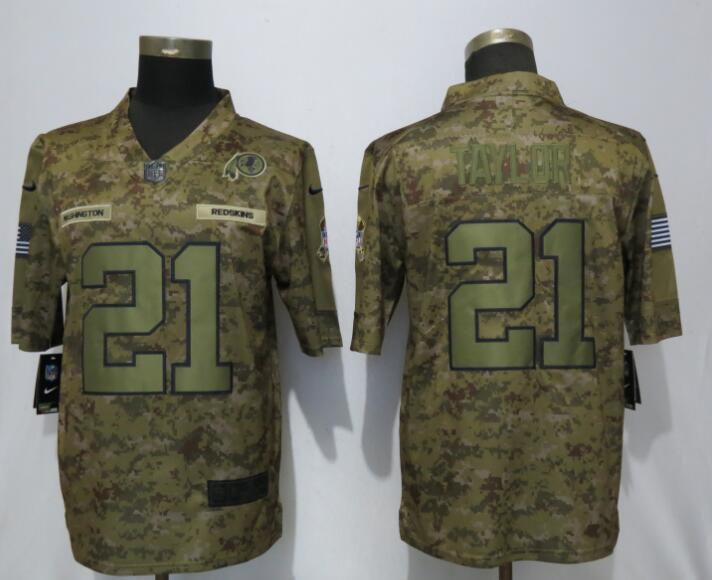 Men Washington Red Skins #21 Taylor Nike Camo Salute to Service Limited NFL Jerseys->washington redskins->NFL Jersey